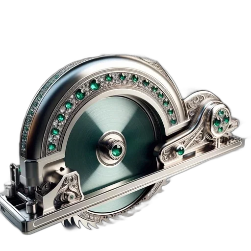 jewelry, weapon, 3d render, opulent, setting, grand, jeweled, saw transparent PNG cut-out