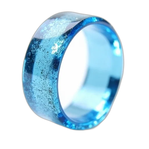 jewelry, 3d render, blue, glass, ring, textured, surface, displayed transparent PNG cut-out