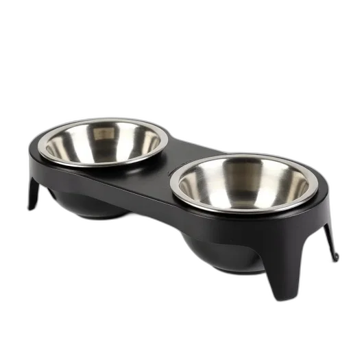 furniture, 3d render, modern, metallic, dog, food, water, bowl transparent PNG cut-out