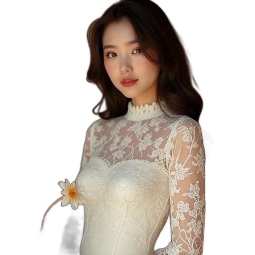 dress, jewelry, photorealistic, oil painting, 3d render, fantasy art, yelai, autumn transparent PNG cut-out