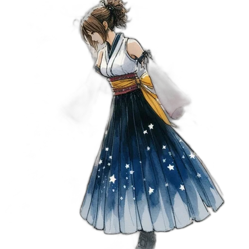dress, staff, crown, concept art, watercolor, fantasy art, anime, outer space transparent PNG cut-out
