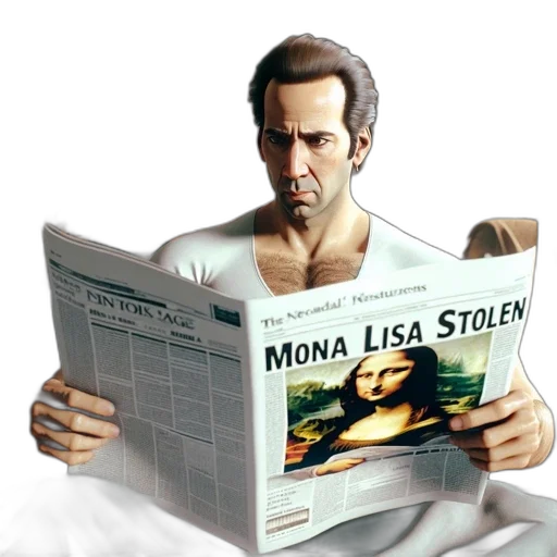 comic book art, photorealistic, concept art, 3d render, man, reads, scandalous, posturists transparent PNG cut-out