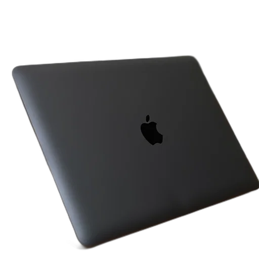 3d render, dark, closed, laptop, black, cover, keyboard, placed transparent PNG cut-out