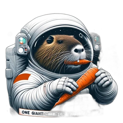 animal, concept art, pixel art, comic book art, fantasy art, outer space, earth tones, astronaut-dressed transparent PNG cut-out