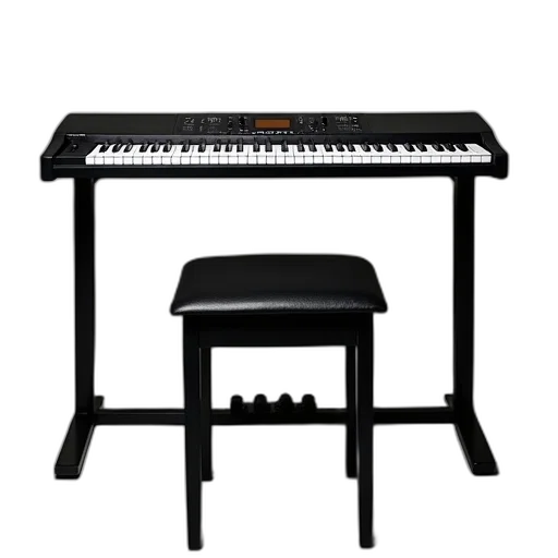 furniture, 3d render, black, padded, bench, sitting, top, keyboard transparent PNG cut-out