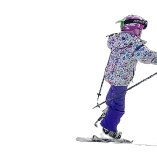 two, children, colorful, ski, gear, skiing, down, snowy transparent PNG cut-out