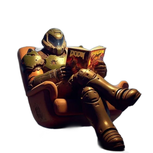 robot, furniture, concept art, 3d render, cyberpunk, comic book art, outer space, character transparent PNG cut-out
