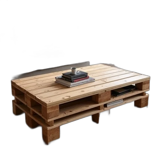 furniture, 3d render, diy, coffee, table, pallets transparent PNG cut-out