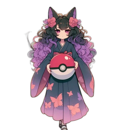 staff, dress, creature, flower, pixel art, concept art, fantasy art, watercolor transparent PNG cut-out