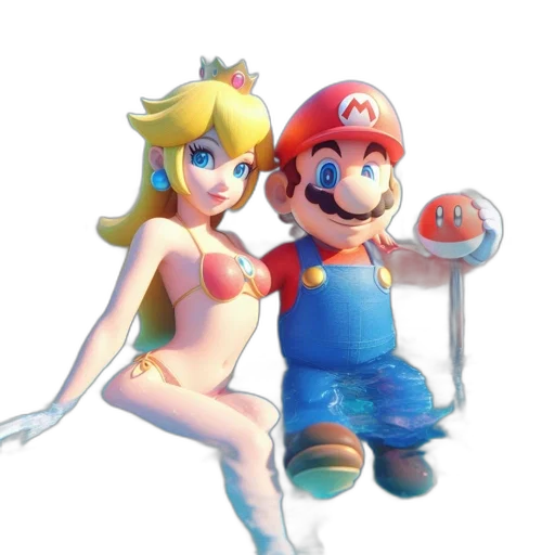 dress, weapon, crown, 3d render, concept art, pixel art, fantasy art, mario transparent PNG cut-out