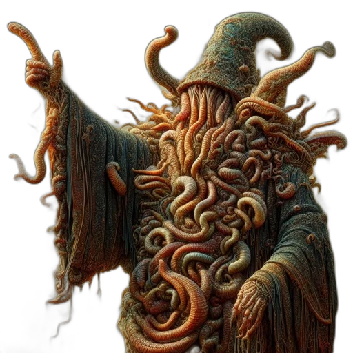 creature, staff, dragon, hair, concept art, fantasy art, 3d render, photorealistic transparent PNG cut-out