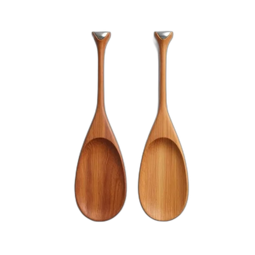 3d render, pair, wooden, paddles, sleek, design, featuring, smooth transparent PNG cut-out