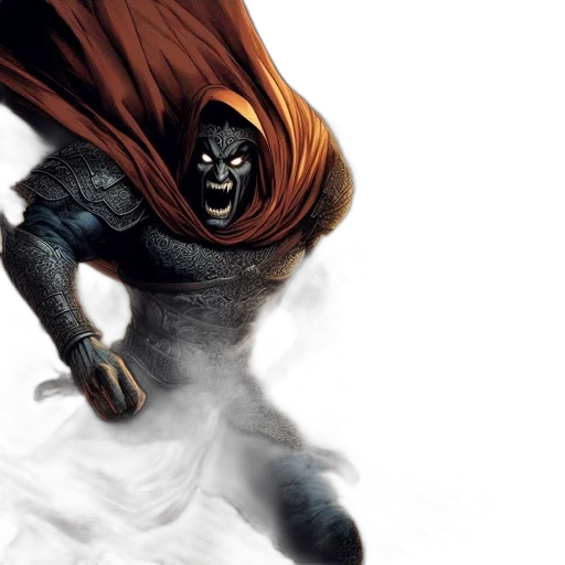 mask, creature, face, concept art, comic book art, fantasy art, 3d render, dark transparent PNG cut-out