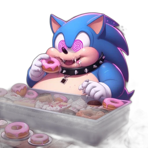 food, concept art, 3d render, vaporwave, animated, character, resembling, obese transparent PNG cut-out