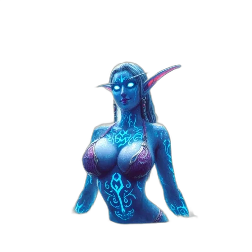 mask, dress, creature, staff, concept art, fantasy art, 3d render, pixel art transparent PNG cut-out