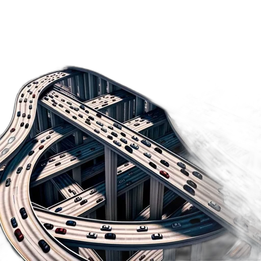 car, 3d render, concept art, photorealistic, aerial, view, vast, network transparent PNG cut-out