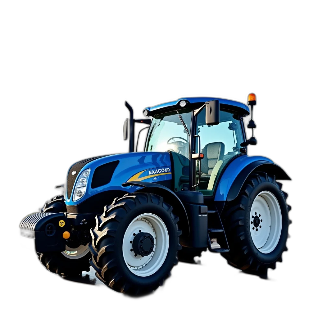 robot, car, photorealistic, blue, tractor, black, front, tire transparent PNG cut-out
