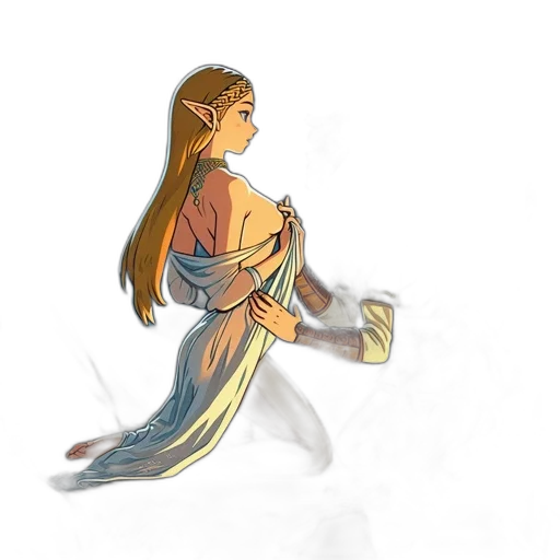 dress, staff, concept art, fantasy art, pixel art, watercolor, underwater, fire transparent PNG cut-out