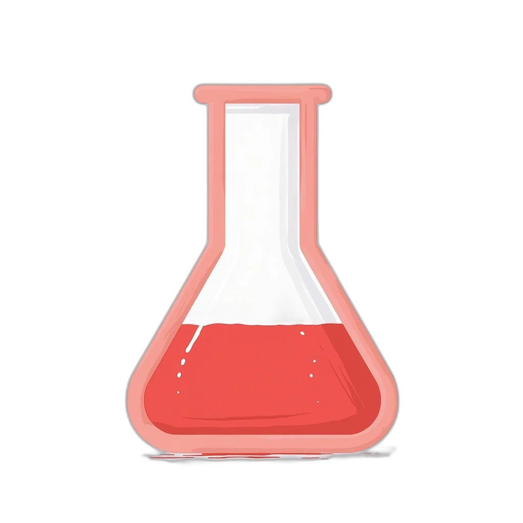 bottle, 3d render, concept art, pixel art, red, stylized, illustration, laboratory transparent PNG cut-out