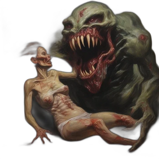 creature, face, concept art, fantasy art, photorealistic, woman, peril, attacked transparent PNG cut-out