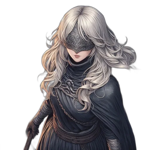 mask, face, sword, staff, fantasy art, concept art, pixel art, watercolor transparent PNG cut-out