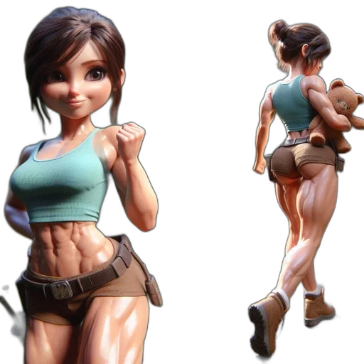 concept art, 3d render, fantasy art, photorealistic, athletic, woman, blue, workout transparent PNG cut-out
