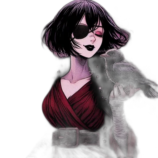 mask, creature, dress, concept art, comic book art, watercolor, cyberpunk, neon lights transparent PNG cut-out