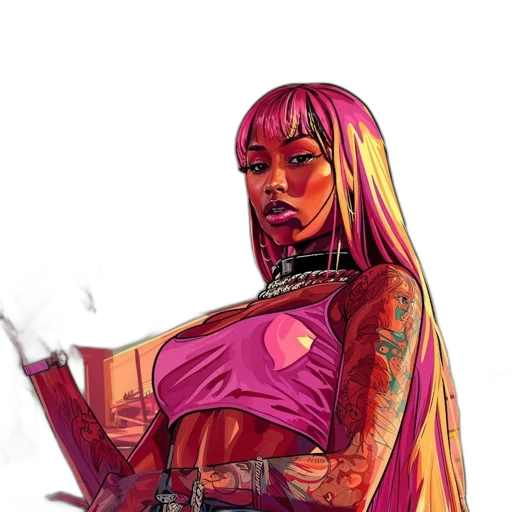 dress, cyberpunk, comic book art, concept art, fantasy art, neon lights, fire, neon transparent PNG cut-out