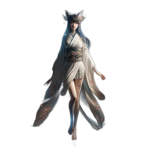 dress, dragon, creature, staff, concept art, fantasy art, 3d render, pixel art transparent PNG cut-out