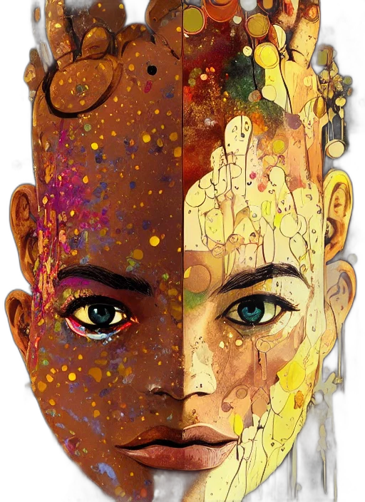 face, mask, crown, robot transparent PNG cut-out