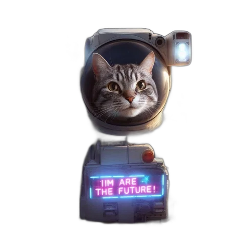 robot, animal, car, staff, cyberpunk, concept art, vaporwave, pixel art transparent PNG cut-out