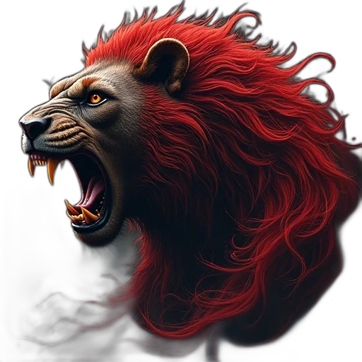 animal, fantasy art, concept art, photorealistic, 3d render, red, beast, mode transparent PNG cut-out