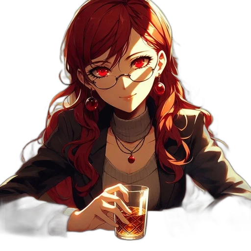 face, jacket, crown, bottle, pixel art, anime, concept art, cartoon transparent PNG cut-out