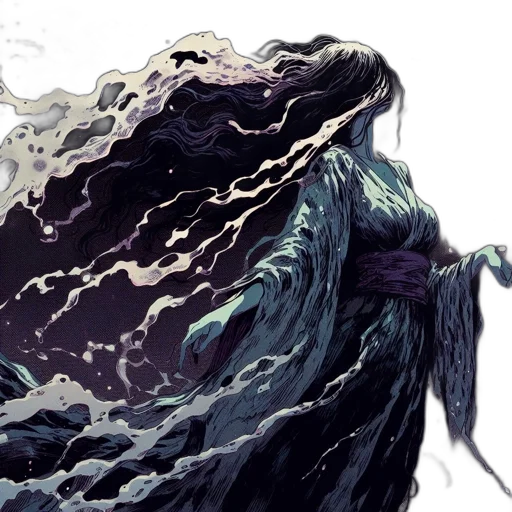 creature, hair, dragon, dress, concept art, fantasy art, comic book art, watercolor transparent PNG cut-out
