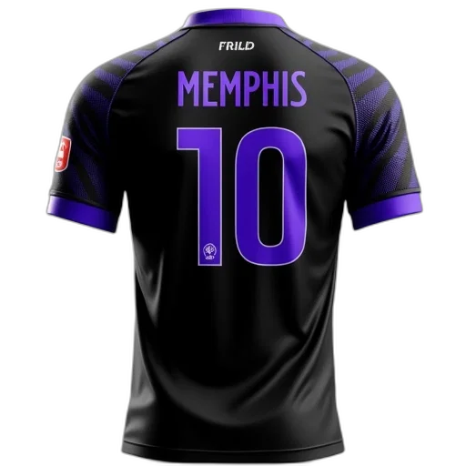 black, soccer, jersey, word, memphis, back, number, purple transparent PNG cut-out