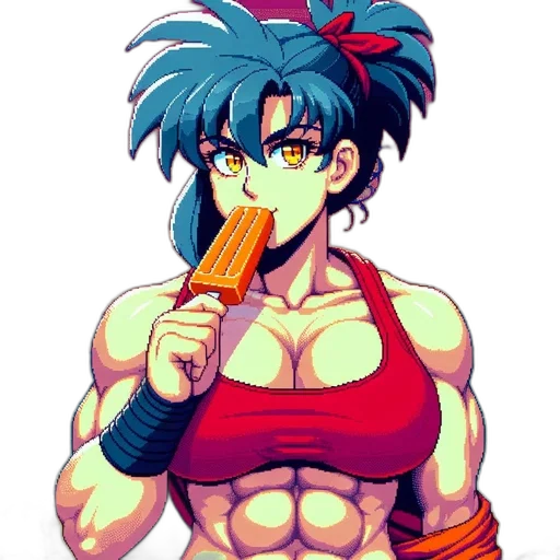 weapon, staff, food, sword, pixel art, anime, vaporwave, cartoon transparent PNG cut-out