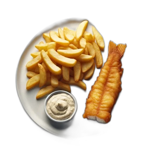 food, crown, animal, photorealistic, plate, golden-brown, fried, fish transparent PNG cut-out