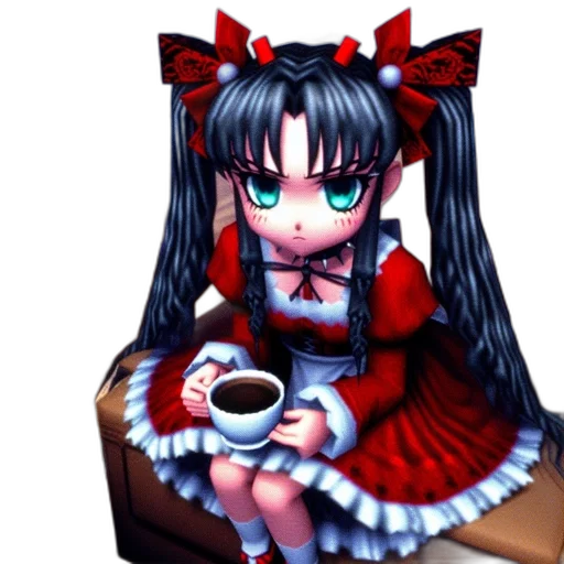 furniture, robot, dress, staff, pixel art, 3d render, anime, concept art transparent PNG cut-out