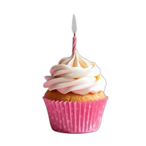 food, staff, hat, 3d render, photorealistic, pink, cupcake, white transparent PNG cut-out