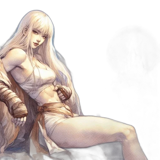 sword, dress, weapon, concept art, fantasy art, watercolor, anime, fire transparent PNG cut-out