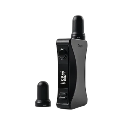 staff, sleek, black, modern, e-cigarette, digital, display, textured transparent PNG cut-out