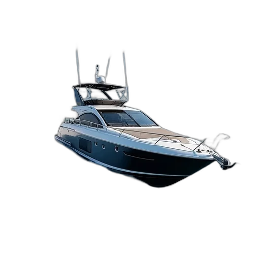 3d render, photorealistic, concept art, fairline, flybridge, sale, spain, 000 transparent PNG cut-out