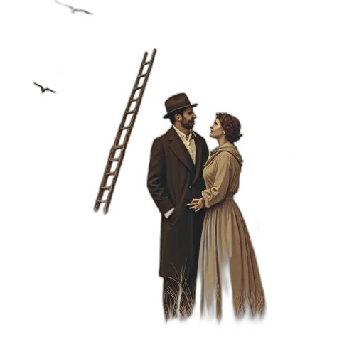 staff, umbrella, hat, concept art, pixel art, oil painting, photorealistic, fog transparent PNG cut-out