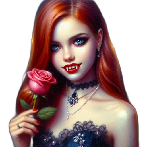 jewelry, dress, face, flower, fantasy art, photorealistic, oil painting, comic book art transparent PNG cut-out