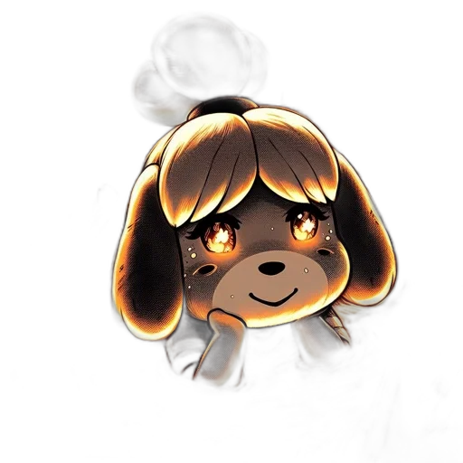 staff, creature, animal, pixel art, anime, watercolor, concept art, golden transparent PNG cut-out
