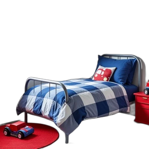 furniture, 3d render, concept art, photorealistic, pixel art, red, blue, child transparent PNG cut-out