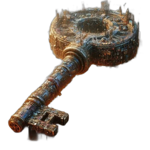 weapon, sword, staff, crown, concept art, 3d render, fantasy art, floating transparent PNG cut-out