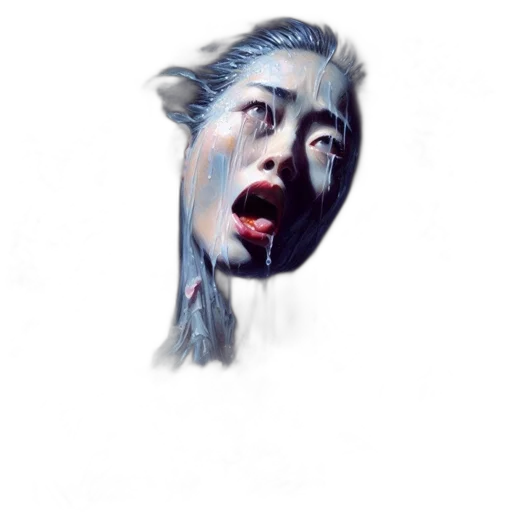 face, creature, mask, hair, photorealistic, concept art, watercolor, oil painting transparent PNG cut-out