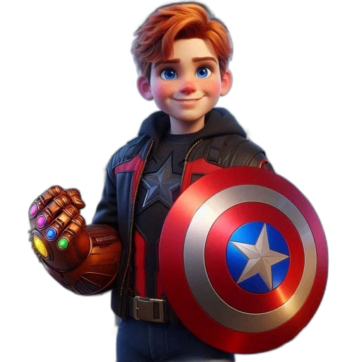 weapon, jacket, concept art, 3d render, comic book art, cartoon, young, animated transparent PNG cut-out