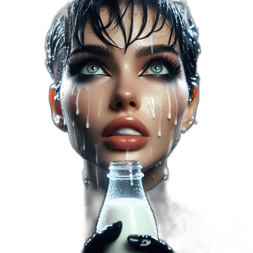 bottle, face, umbrella, photorealistic, concept art, comic book art, 3d render, rain transparent PNG cut-out